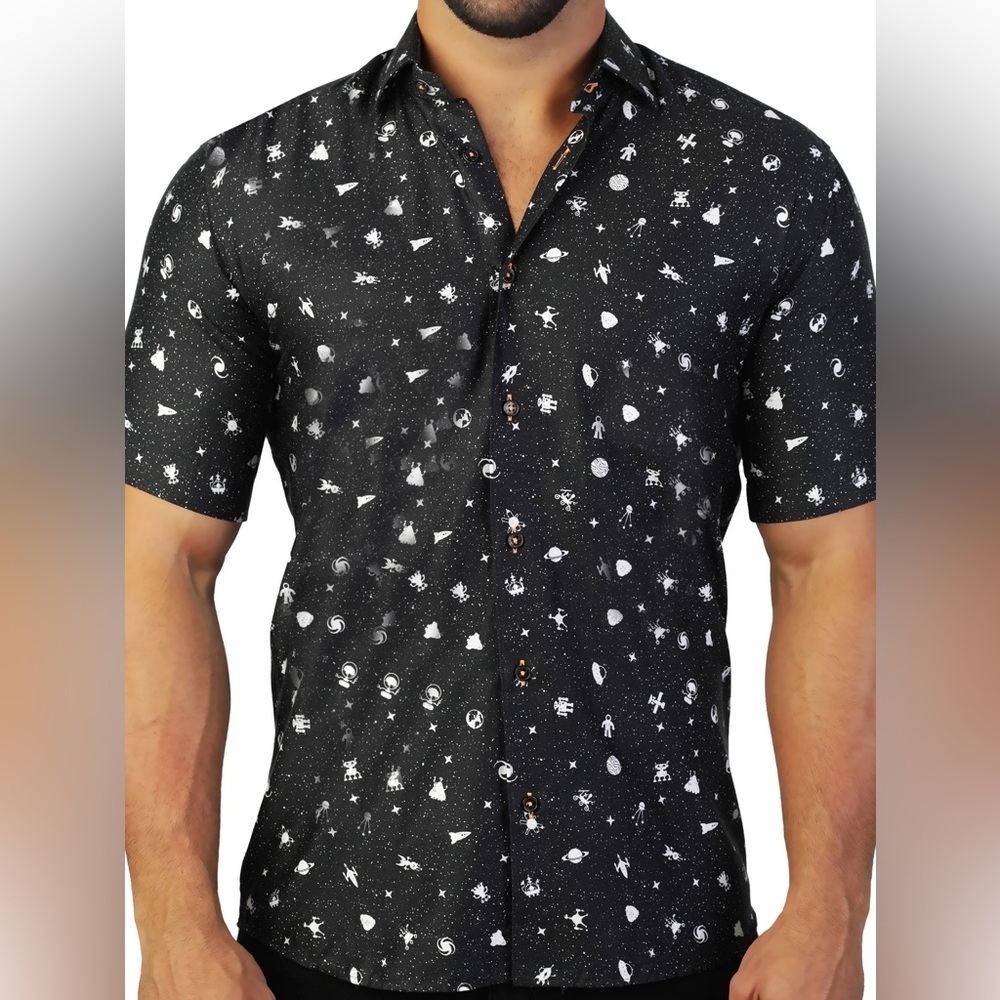 Maceoo Galileo Galaxy Black Shirt